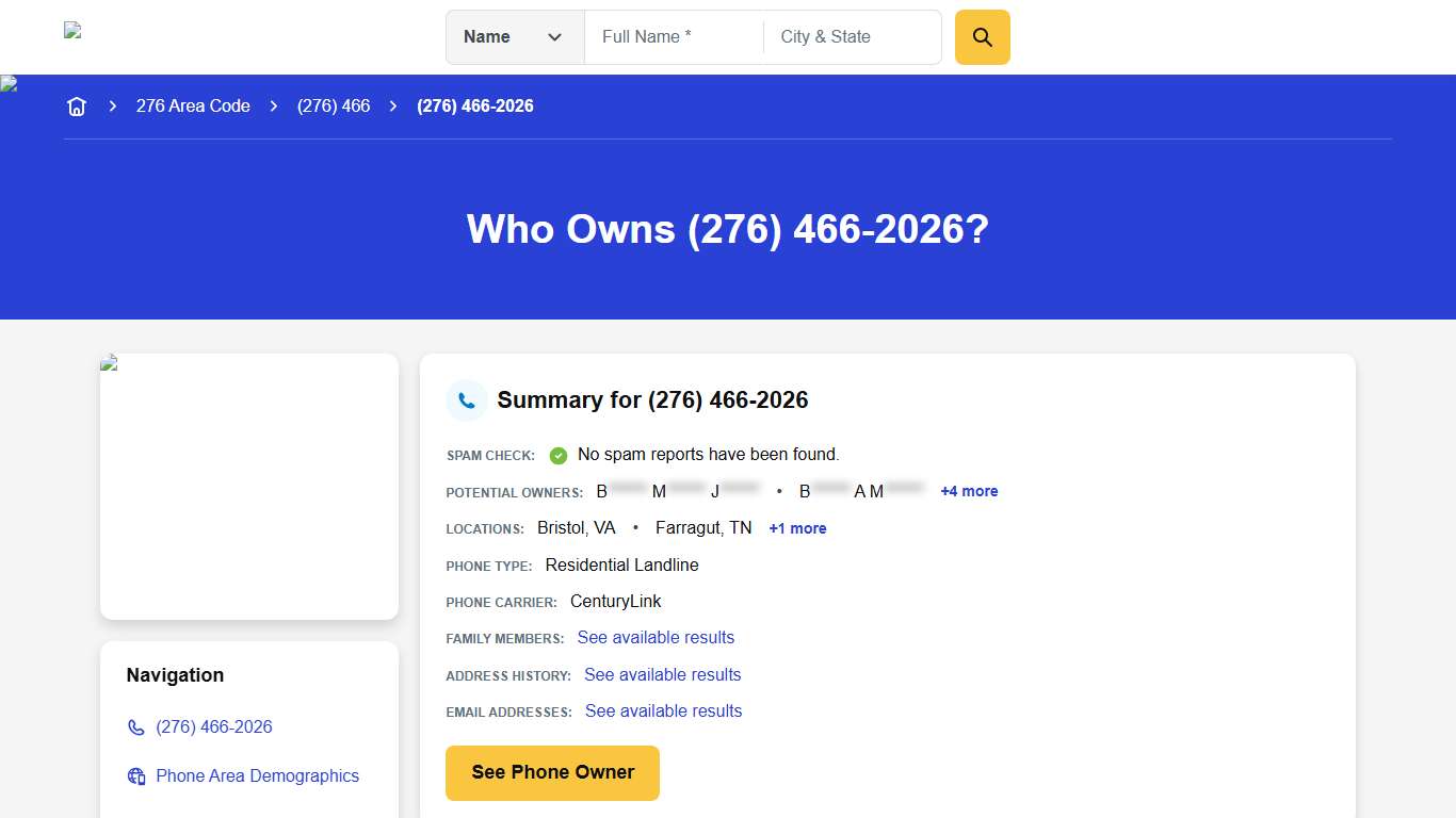 (276) 466-2026 | Reverse Phone Lookup | Anywho