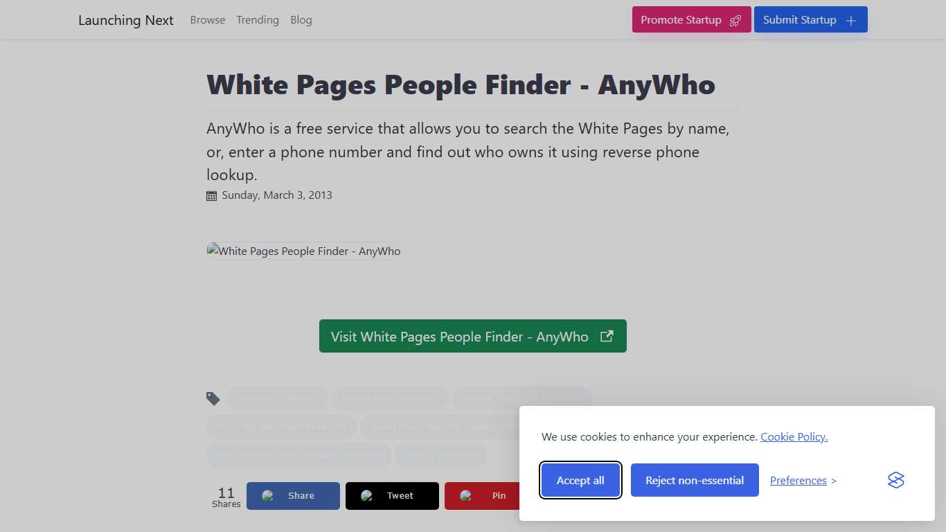White Pages People Finder - AnyWho: AnyWho is a free service that allows you to search the White Pages by name, or, enter a phone number and find out who owns it using reverse phone lookup.